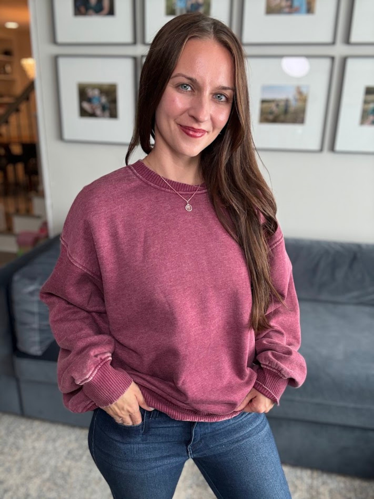 Velvet Dusk Sweatshirt - Wine