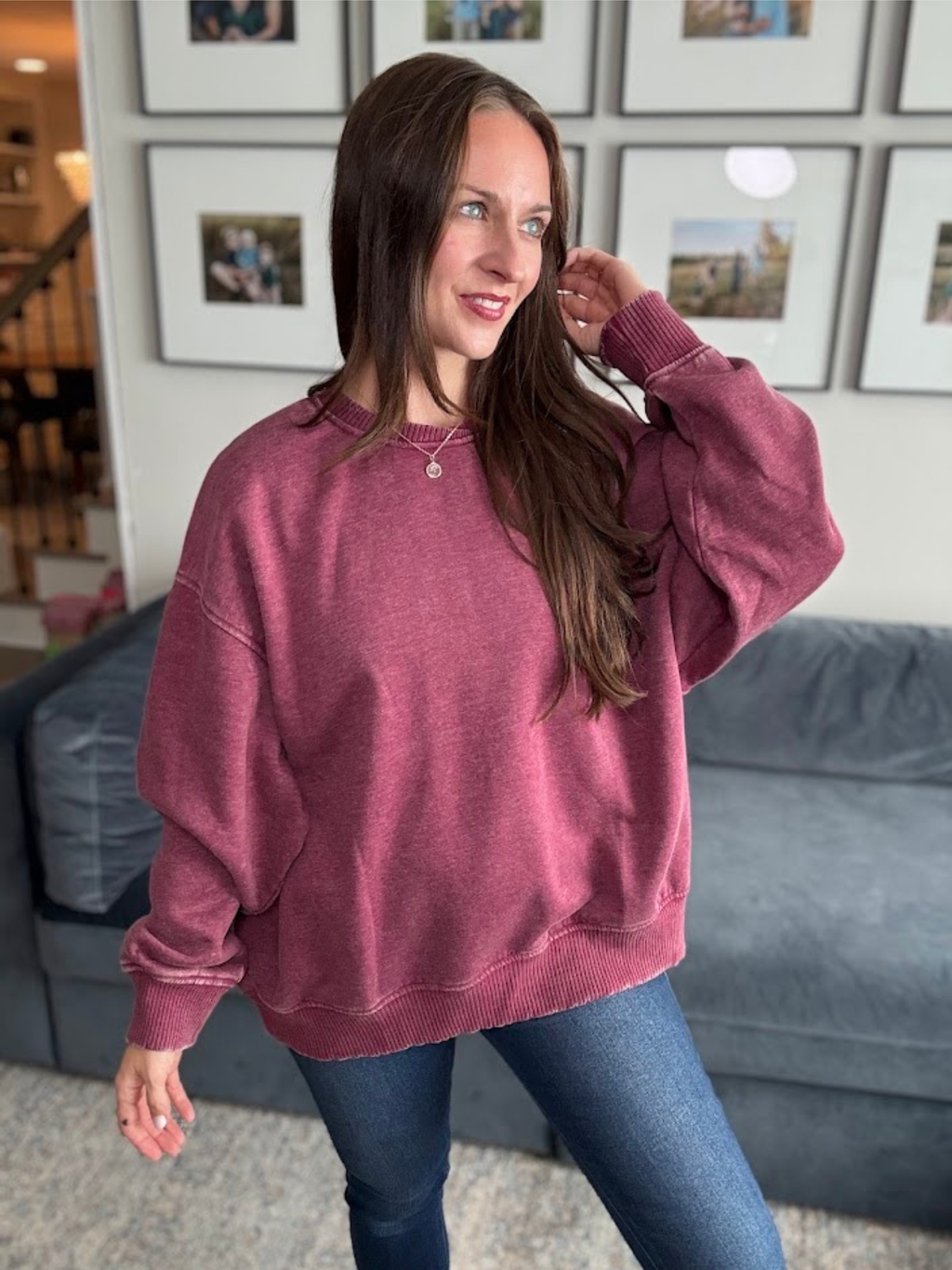 Velvet Dusk Sweatshirt - Wine
