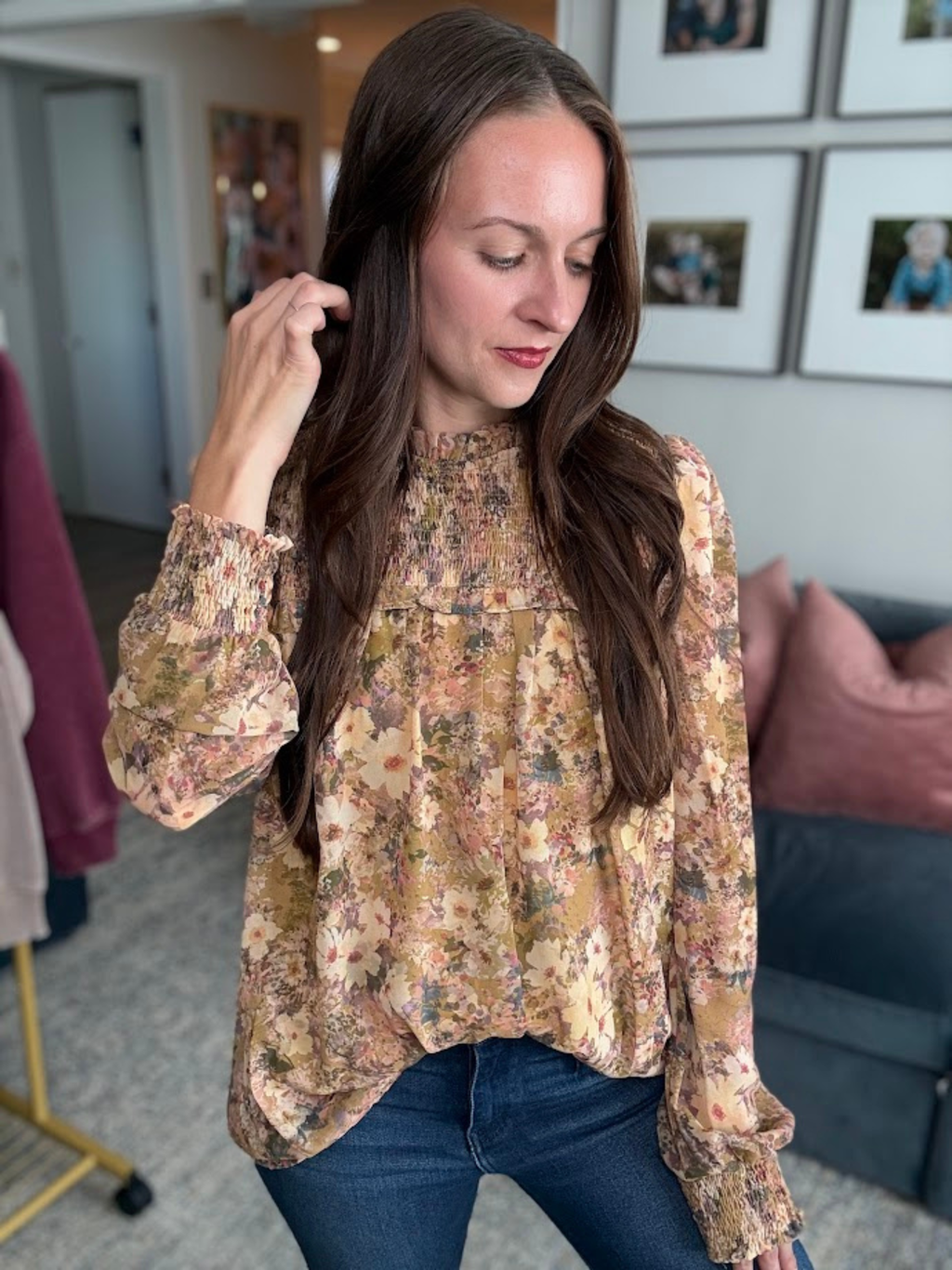 Harvest Bloom Top- Golden Mustard