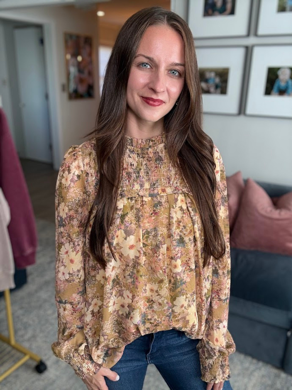 Harvest Bloom Top- Golden Mustard